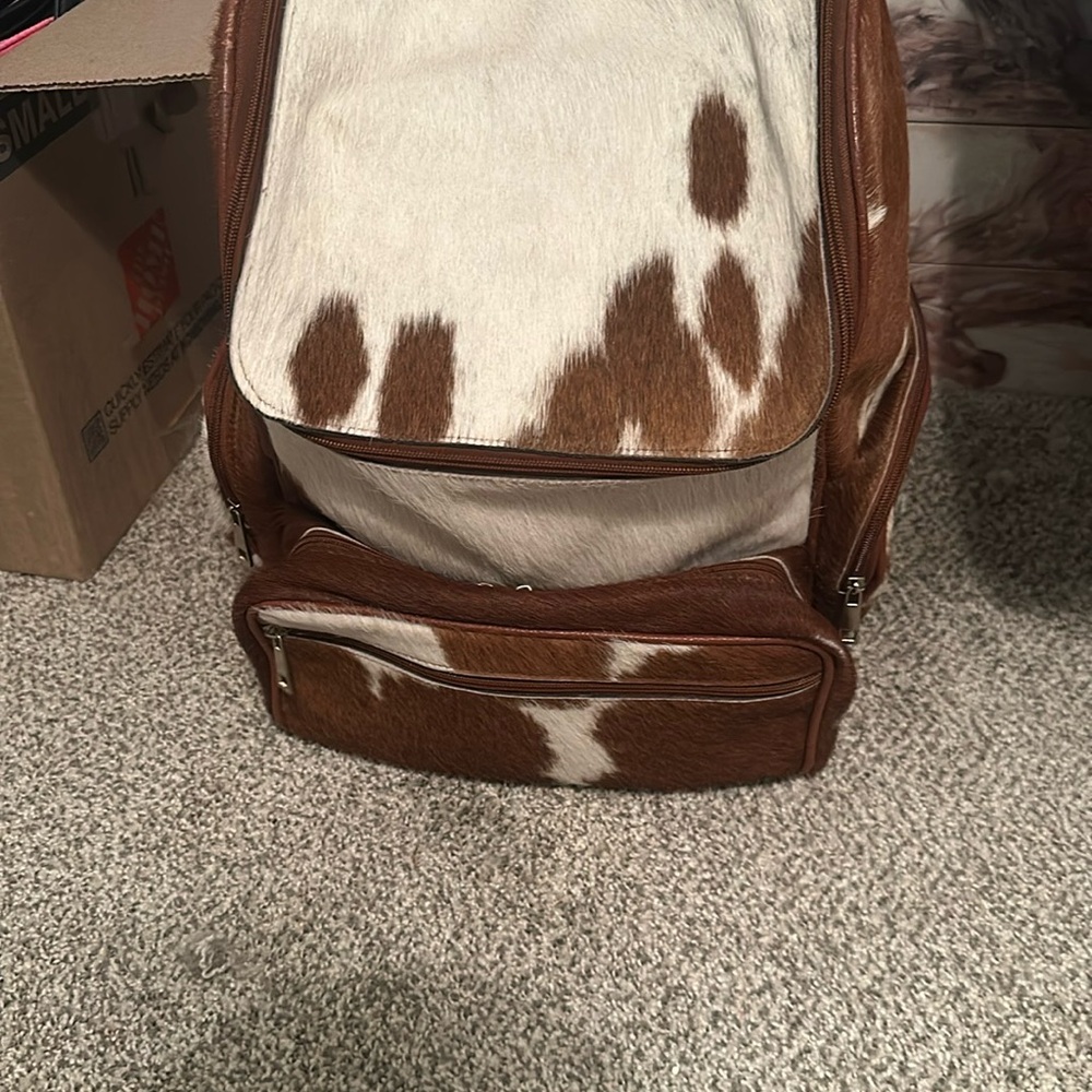 Cowhide leather backpack/diaper bag